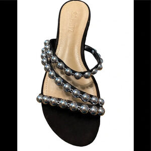 New in Box Schutz Aurelia Embellished Suede Sandals